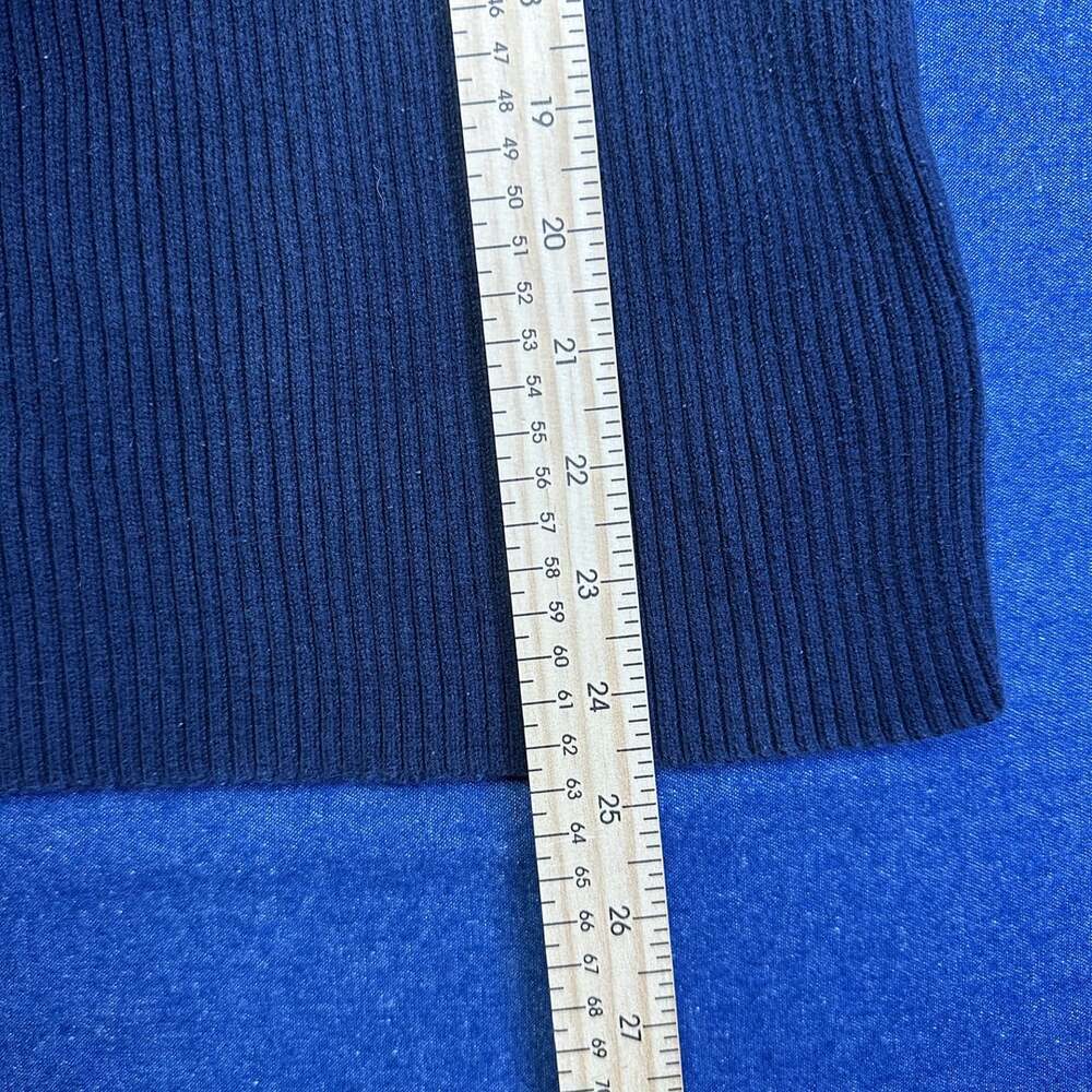 Vintage Y2K Polo Jeans Co Ralph Lauren Navy Blue Ribbed Cotton Sweater With Whit - Picture 7 of 7